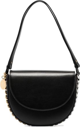 Stella McCartney Black Frayme Medium Flap shoulder bag