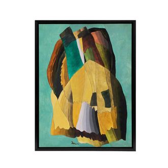 Artery8 Shore Road Abstract Coastal Landscape Dove Black Framed Canvas Art | Size: W24 x H32