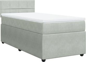vidaXL Cama Box Spring Con Colch&oacute;n Terciopelo Gris Claro 80x200 Cm Vidaxl