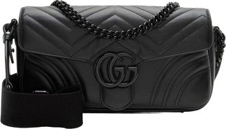 Gucci Matelass&eacute; Gg Marmont Monochrome Small Flap Bag (Authentic Pre-Loved)