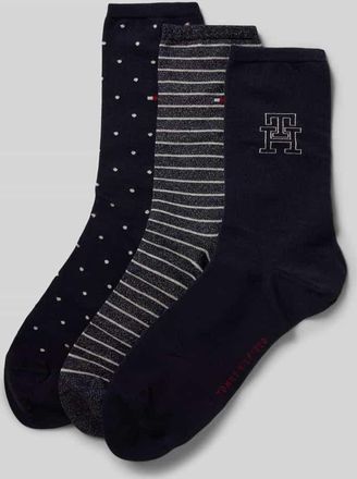 Tommy Hilfiger Socken aus Baumwoll-Mix im 3er-Pack in Dunkelblau, Größe 35-38