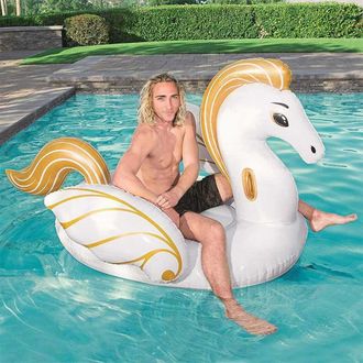 Trade Shop Trade Shop - Cavallo Fashion Pegaso Cavalcabile Gigante 231 X 150 Cm Unicorno Bianco