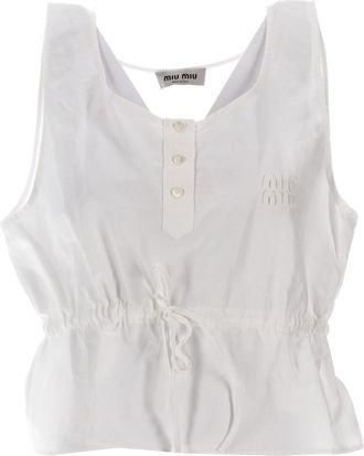 Miu Miu Top Popeline Fiammato