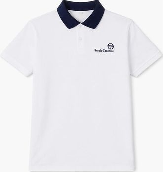 Sergio Tacchini Mens Sergio Tacchini Bondi Polo Shirt White/Maritime Blue/Mango Mint - Size: 40