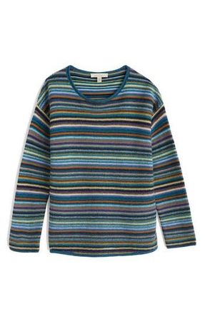 Seasalt Cornwall Fruity II Stripe Merino Wool Blend Sweater in Knit Ripple Marks Teal Multi at Nordstrom Rack, Size 8 Us / 12 Uk
