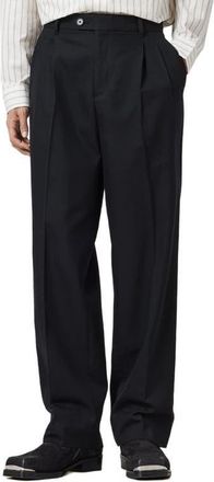 AllSaints Tallis Pleated Straight Leg Pants in Black at Nordstrom, Size 28