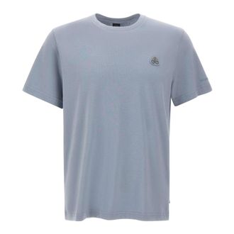 Moose Knuckles T-Shirts, male, Blue, Size: L Crescent Tee