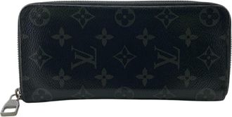 Louis Vuitton Black Gray Monogram Eclipse Monogram Eclipse Long Wallet (Bi-Fold) (Pre-Owned)