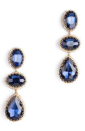 Deepa Gurnani Hadlee Drop Earrings in Sapphire at Nordstrom