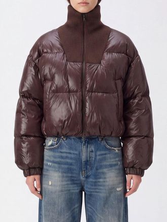 Diesel Piumino corto relaxed fit in nylon con collo a dolcevita