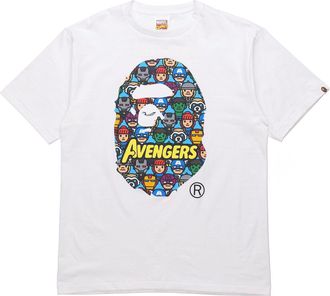 A Bathing Ape x Marvel Avengers Ape Head T-Shirt White 1F23-110-926
