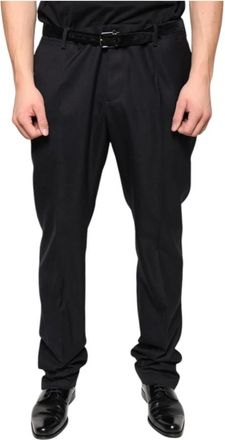 Dolce & Gabbana Zwarte wollen Skinny Dress Broek - Heren - Slim Fit Broeken - Zwart - 2XL - Wol - Broeken