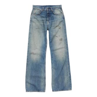 Acne Studios Wide Jeans, female, Blue, Size: W28 Distressed Details Jeans