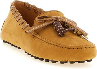 Tod's Womens Beige Calfskin Slip-On Loafers