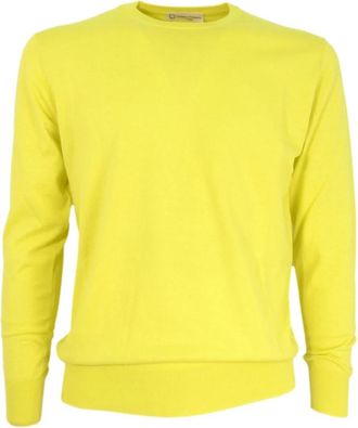 Cashmere Company Christer show 3338 - Heren - Cashmere truien - Geel - XL - Katoen - Truien & Vesten