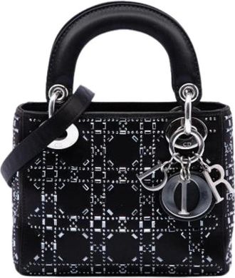 Dior Pre-owned Lady Handbag - Dames - Vintage Handtas - Zwart - ONE Size - Satijn - Vintage