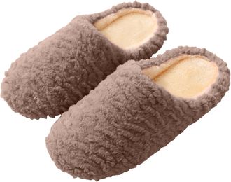 Generic OUMSHBI Closed Toe WomenS Slippers Fleece Lined Memory Foam Bedroom House Footwear Breathable Solid Color Slip On Winter Warm Indoors Ladies Shoes Hol