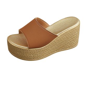 Generic 2026 Women Slippers Shoes Toe Ladies for Causal Classic Fit Sandals Womens Slipper (Brown, 3.5)