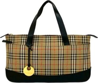 Burberry Pre-owned Tote Bags, female, Beige, Size: ONE SIZE Pre-owned Canvas Tote Bag