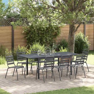 vidaXL Conjunto De Comedor De Jard&iacute;n 9 Pcs Antracita Acero Vidaxl