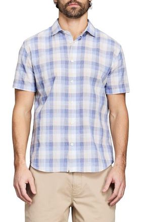 Billy Reid Hutcheson Plaid Short Sleeve Button-Up Shirt in Blue Multi at Nordstrom, Size Xx-Large