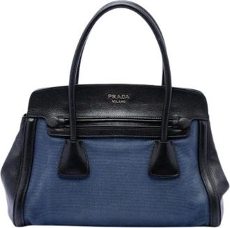 Prada Pre-owned Satchel - Dames - Vintage Handtas - Blauw - ONE Size - Leer - Vintage