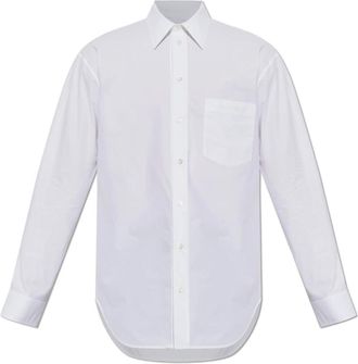 Balenciaga Overhemden, Heren, Wit, S, Katoen, Logo Shirt