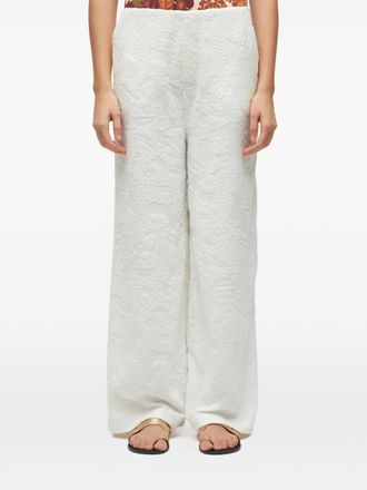 Osklen Broek met bloemen jacquard - Wit