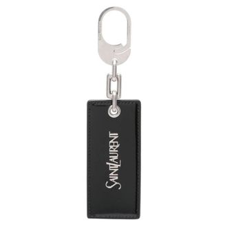 Saint Laurent Logo Plaque Leather Keyring