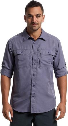 Mountain Hardwear Canyontm Long Sleeve Shirt Mens Long Sleeve Button Up Dusted Sky : 2XL, Polyester