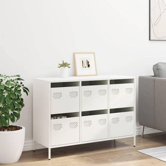 Berkfield Home Sideboard&not;White 101.5x39x73.5 cm Cold-rolled Steel in White