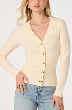 ASTR the Label McKenzie V-Neck Cardigan in Cream at Nordstrom Rack, Size X-Small