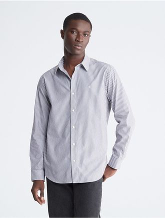 Calvin Klein Mens Contrast Stripe Classic Button-Down Shirt - Grey - XXL