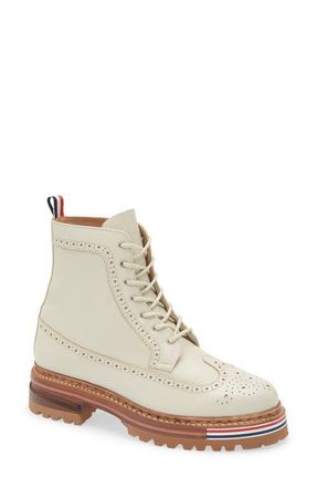Thom Browne Longwing Lug Sole Boot in Khaki at Nordstrom, Size 12