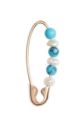 Loren Stewart Friendship Safety Pin Earring in Gold/Turquoise at Nordstrom