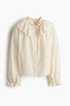 H&M Bluse mit Volants - Beige
