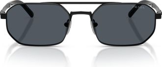 Prada Geometric Black Metal Frame Sunglasses