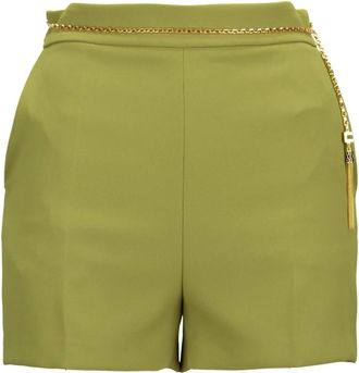 Elisabetta Franchi Casual Shorts - Dames - Korte Broeken - Groen - XS - Polyester - Korte Broeken