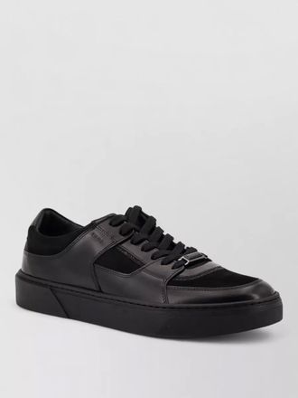 HUGO BOSS leather low top sneakers rhinestone accents