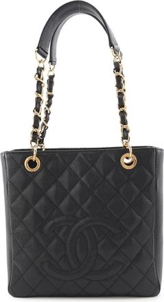 Chanel Black Grained Calfskin Tote Bag (Pre-Owned)