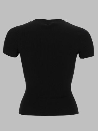 Alexander Wang Logo-Embroidered T-Shirt - Black