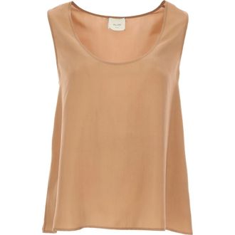 Alysi Tops, Dames, Bruin, M, Mouwloze Tops