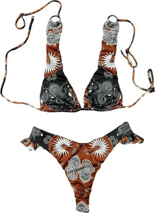 F**k Badmode, Dames, Veelkleurig, M, Polyester, Tanga Slip