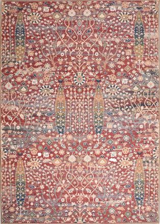Nazar Rugs Alfombra lavable con flores - rojo 200x290cm