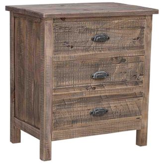Wanderlust Deco Mesita de noche de madera marr&oacute;n 62.5x40x68.5h cm