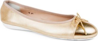 Paul Mayer Attitudes Best Cap Toe Ballet Flat in Gold Metallic at Nordstrom, Size 8.5