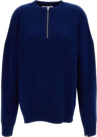 Extreme Cashmere Half-zip Jumper - female - Extreme Cashmere - Cashmere Knitwear - Blue - ONE SIZE - Knitwear