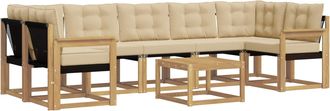 vidaXL Conjunto De Sof&aacute;s De Exterior 8 Uds. Y Beige Vidaxl