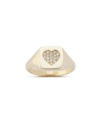 Ember Fine Jewelry 14K 0.11 ct. tw. Diamond Heart Signet Ring