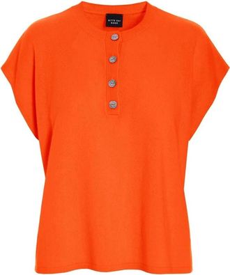 Bitte Kai Rand Zachte Kasjmier Gebreide Blouse - Dames - Cashmere truien - Oranje - XL - Kasjmier - Truien & Vesten